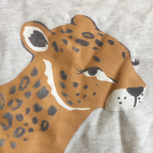 Petit Lem 24M sweater dress. Grey/beige colour w/ printed Leopard n velvet spots - Picture 2 of 9